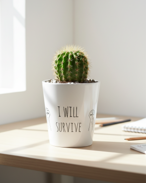 Maceta "Sobreviviré"