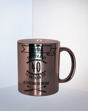 Taza cromada "Cumpleaños"